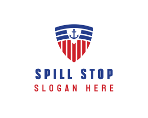 Stripe Anchor Shield logo design