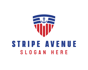 Stripe Anchor Shield logo design