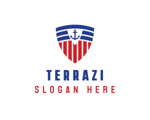 Stripe Anchor Shield logo design