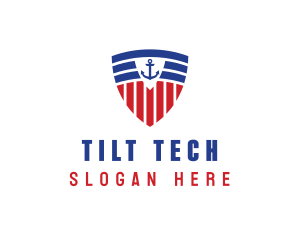 Stripe Anchor Shield logo design