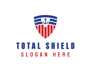 Stripe Anchor Shield logo design