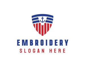 Stripe Anchor Shield logo design