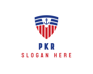 Stripe Anchor Shield logo design