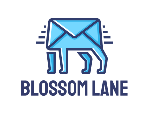 Blue Envelope Walking logo design