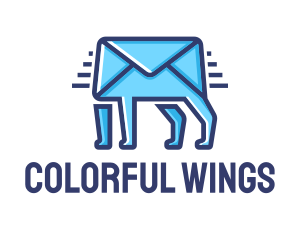 Blue Envelope Walking logo design