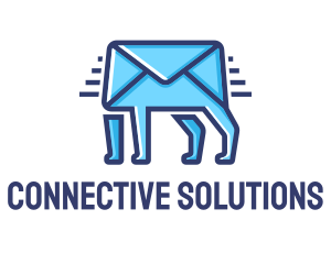 Communication - Blue Envelope Walking logo design