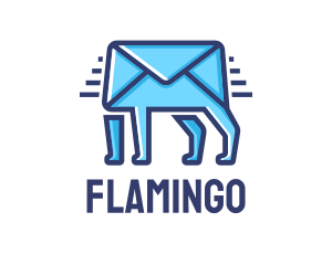 Legs - Blue Envelope Walking logo design