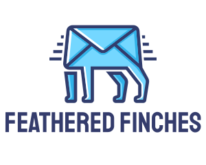 Blue Envelope Walking logo design