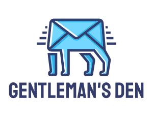 Blue Envelope Walking logo design