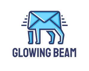 Blue Envelope Walking logo design