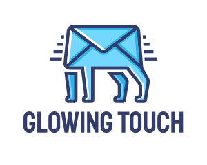 Blue Envelope Walking logo design