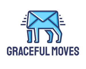 Blue Envelope Walking logo design