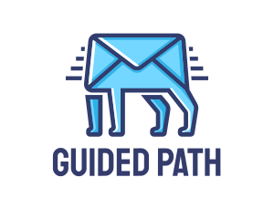 Blue Envelope Walking logo design