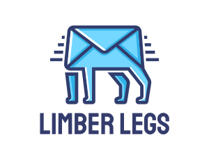 Legs - Blue Envelope Walking logo design