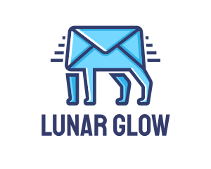 Blue Envelope Walking logo design