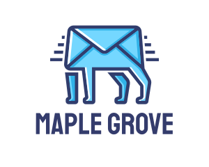 Blue Envelope Walking logo design