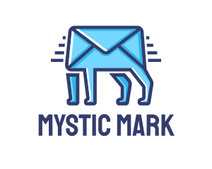 Blue Envelope Walking logo design