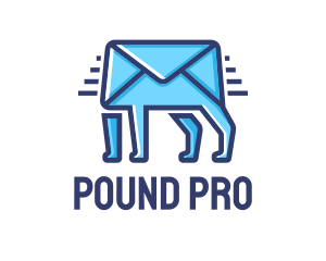 Blue Envelope Walking logo design