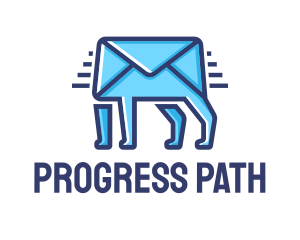 Blue Envelope Walking logo design