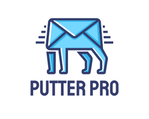 Blue Envelope Walking logo design