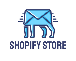 Blue Envelope Walking logo design