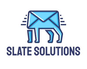 Blue Envelope Walking logo design