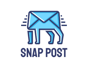 Postcard - Blue Envelope Walking logo design