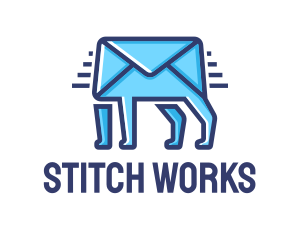 Blue Envelope Walking logo design