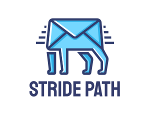 Blue Envelope Walking logo design