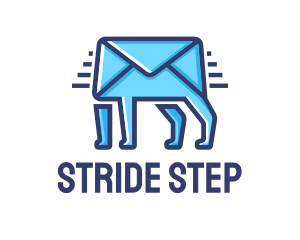 Walking - Blue Envelope Walking logo design