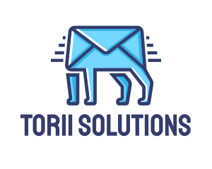 Blue Envelope Walking logo design