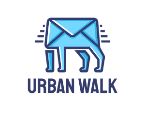 Blue Envelope Walking logo design