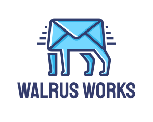 Blue Envelope Walking logo design