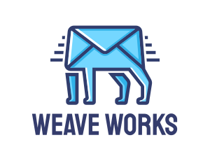 Blue Envelope Walking logo design