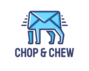 Blue Envelope Walking logo design