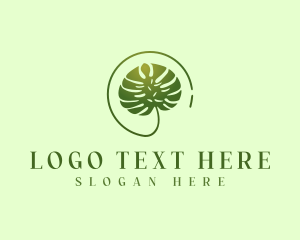 Monstera Leaf Decoration logo design