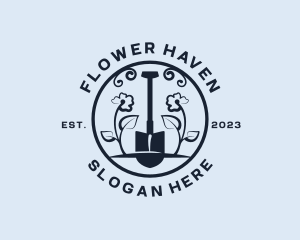 Shovel Flower Garden logo design