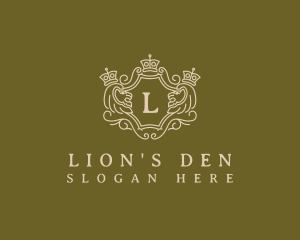 Lion Crown Crest logo design