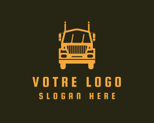 Orange Trucking Transport Logo