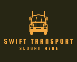 Orange Trucking Transport logo design