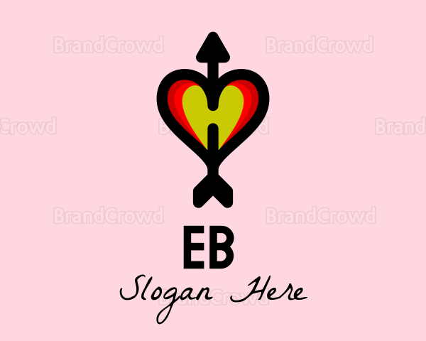 Cupid Heart Arrow Logo