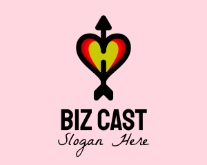 Cupid Heart Arrow  Logo