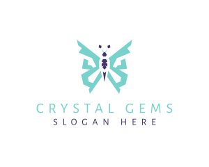 Crystal Butterfly Jewel logo design