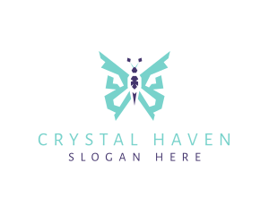 Crystal Butterfly Jewel logo design