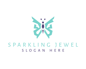 Crystal Butterfly Jewel logo design