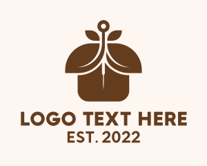 TCM - Brown Leaf Acupuncture House logo design