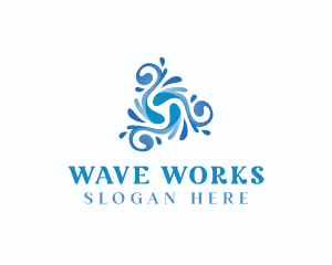 Water Resort Wave logo design