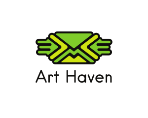 Green Mail Envelope  logo design