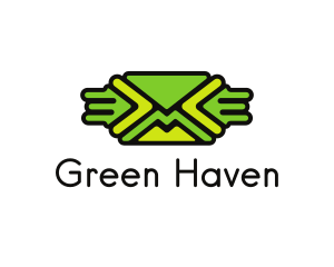 Green Mail Envelope  logo design