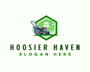 Gardening Lawn Mower Logo